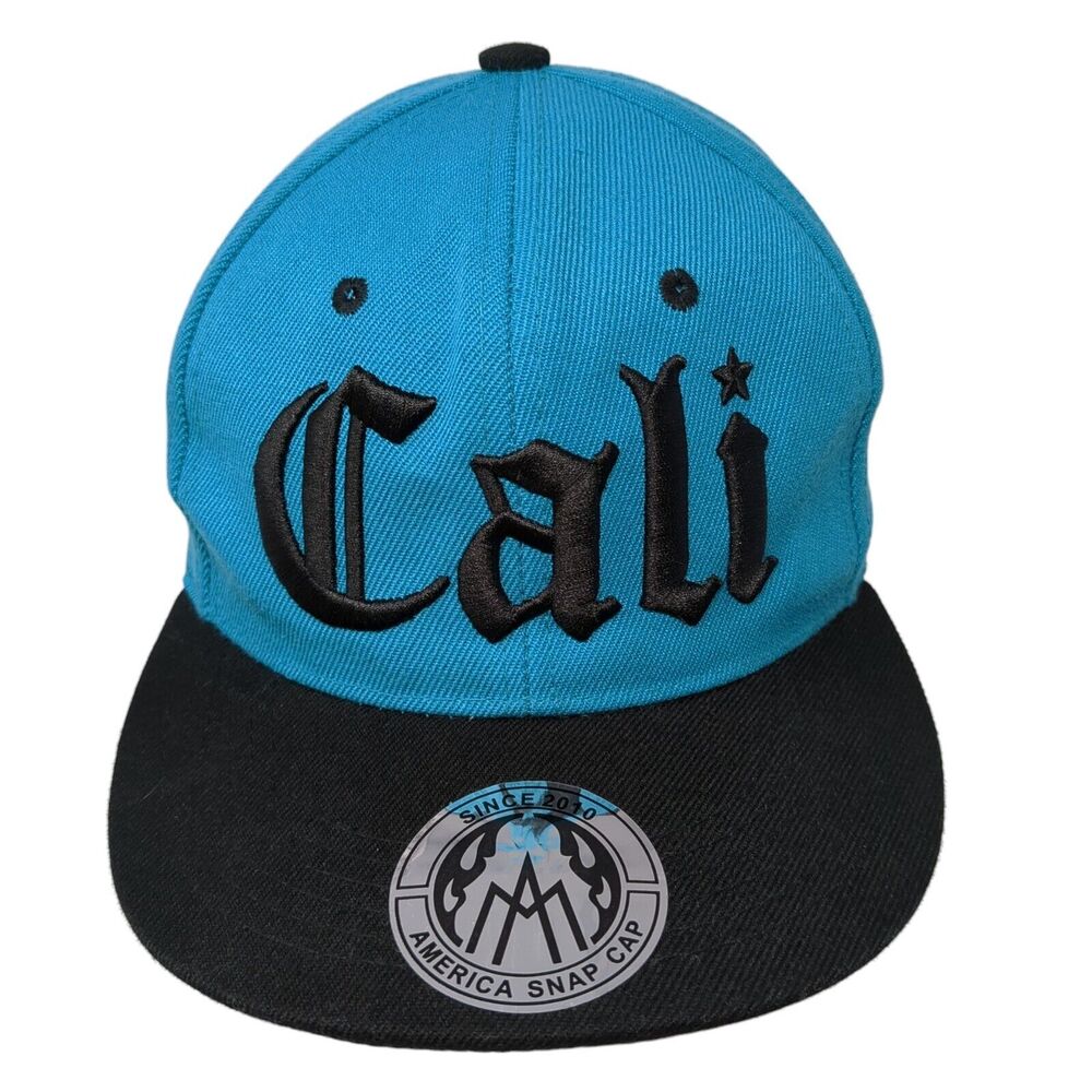 Cali Snapback Hat Blue One Size Adjustable Colorblock America 6 Panel